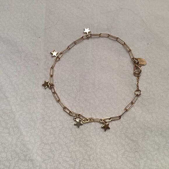 Goldtone 9” Ankle Bracelet with Stars - Picture 2 of 5